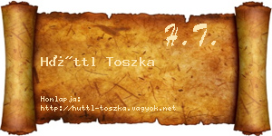 Hüttl Toszka névjegykártya